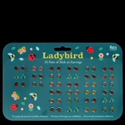 Boucles d'oreilles à coller (30 paires) - Coccinelle