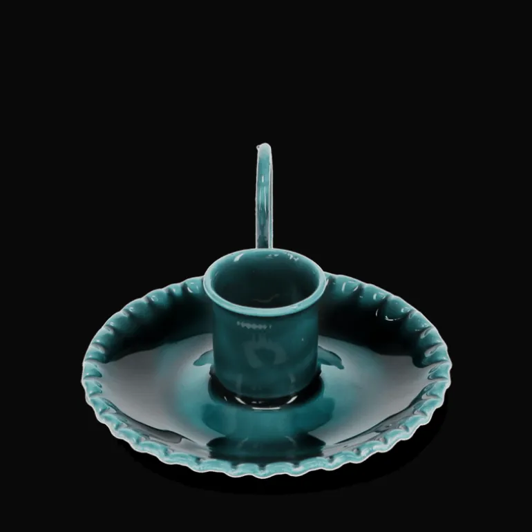 Bougeoir chandelier en émail - Bleu