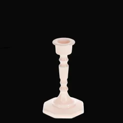 Bougeoir en émail (13cm) - Rose