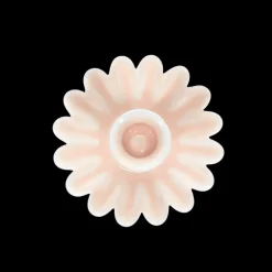 Bougeoir fleur en coupe en émail - Rose
