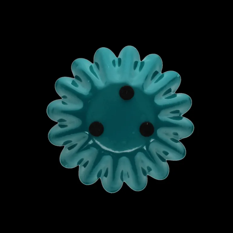 Bougeoir fleur en coupe en émail - Bleu
