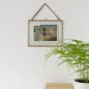 Cadre a Suspendre Paysage en Laiton 20X15Cm