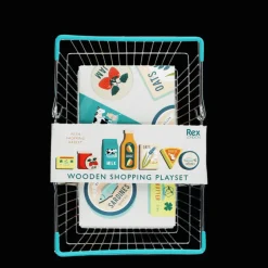 Coffret de courses en bois avec panier