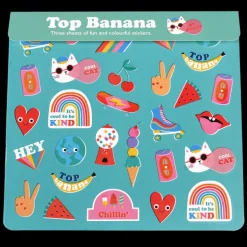 Ensemble de 3 Feuilles d'Autocollants Top Banana