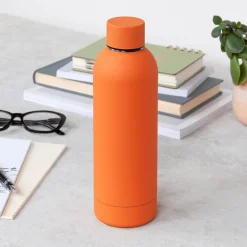 Gourde en acier recouverte de caoutchouc 500ml - Orange