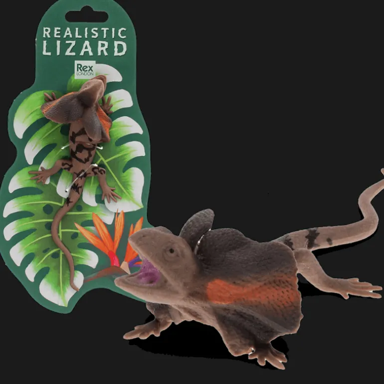 Jouet lézard réaliste à col volanté