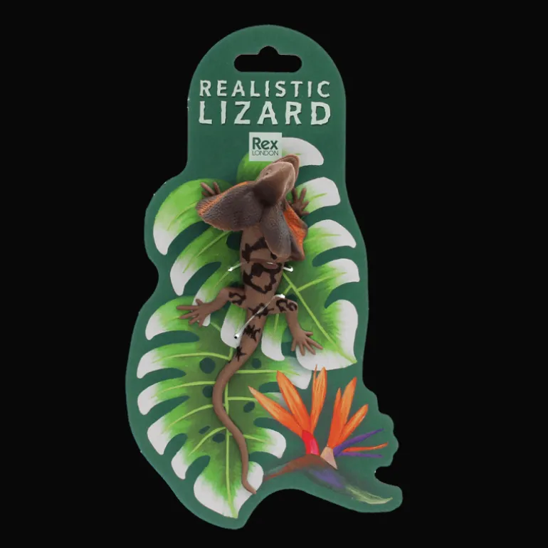 Jouet lézard réaliste à col volanté