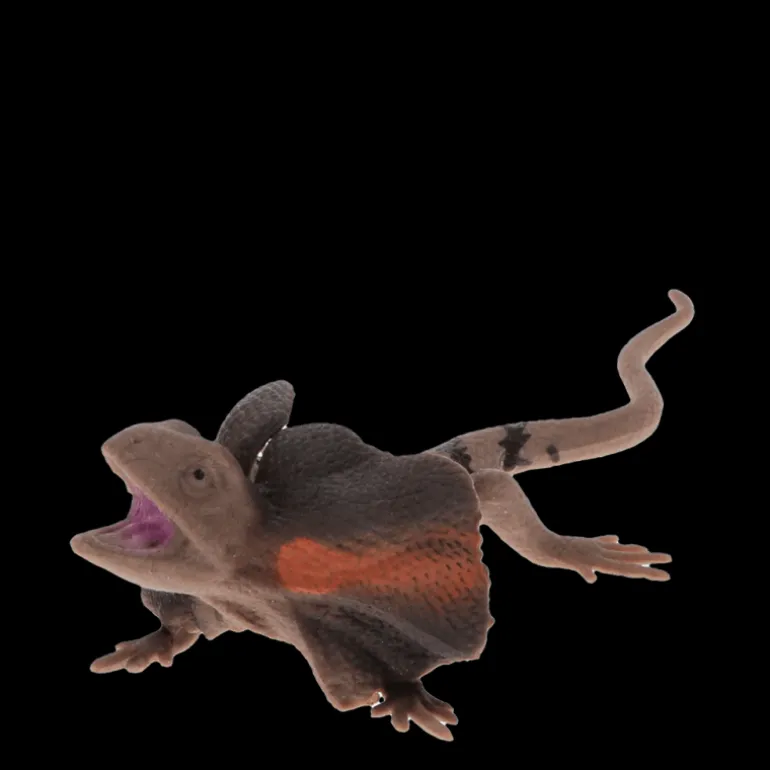 Jouet lézard réaliste à col volanté