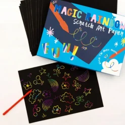 Kit Papier à Gratter Arc en Ciel
