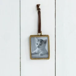 Mini Cadre Photo a Supendre Laiton 5.5 X 4.5Cm