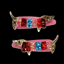 Pinces à cheveux à paillettes Sausage Dog (lot de 2)