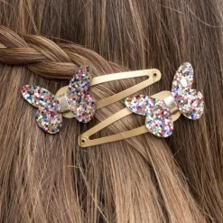 Pinces à Cheveux Papillon à Paillettes Fairies in the Garden (Lot de 2)