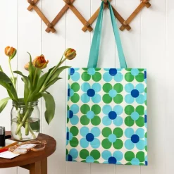 Sac shopping - Marguerites bleues et vertes