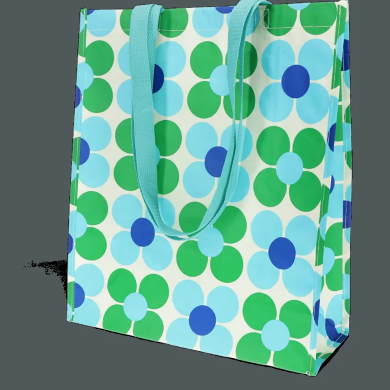 Sac shopping - Marguerites bleues et vertes