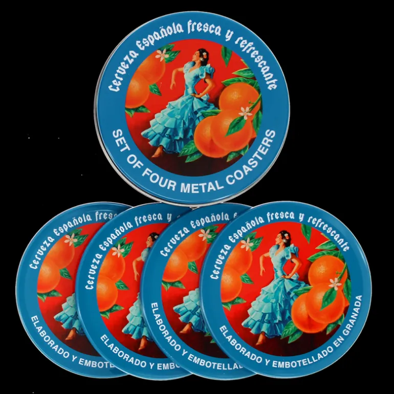 Sous-verres en métal - Cerveza Española (lot de 4)